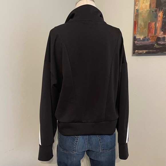 EXPRESS One Eleven Black Track Jacket with Rainbow Arm Accents ~ Medium - Picture 4 of 7
